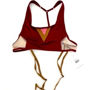 One‎ Teaspoon NWT Mayflower Bralette Merlot Red Size S